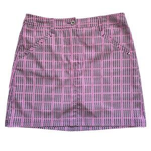 Nivo Women's Active Performance Golf Skort Pink Purple Houndstooth 8